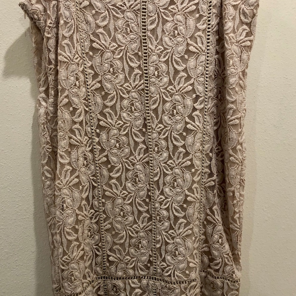 Cato Cream Lace Detail Skirt